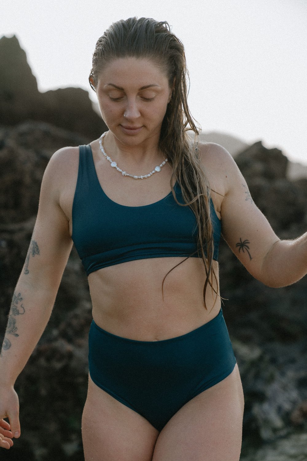 MOW Equinox - High Waisted Bikini Bottoms - Kelp