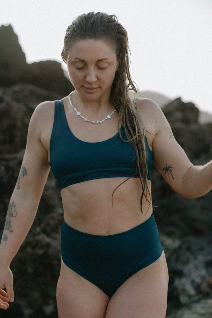 MOW Equinox - High Waisted Bikini Bottoms - Kelp